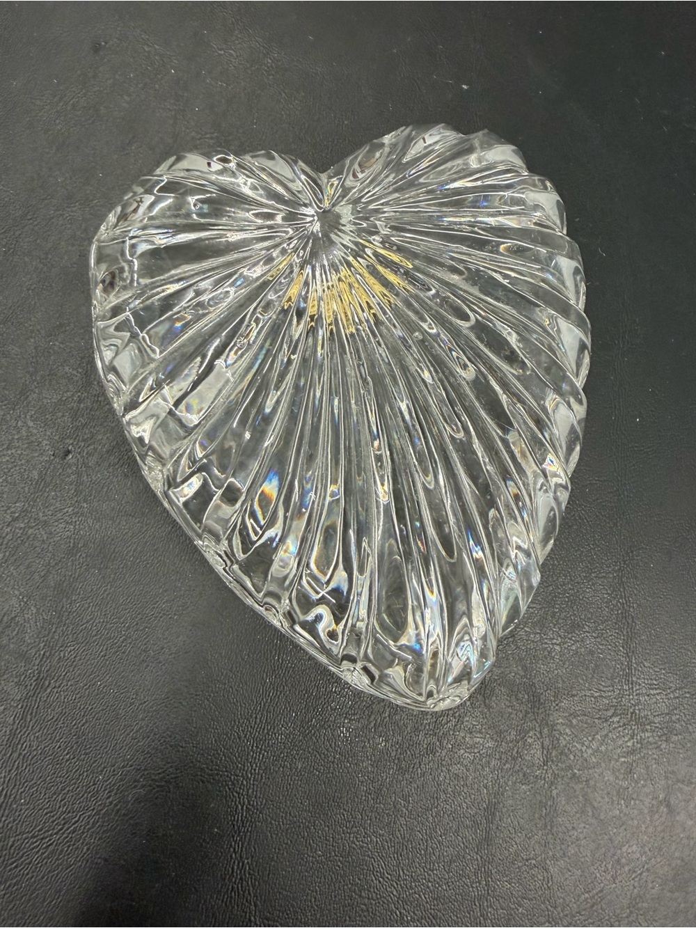 Vintage Kristal Zajecar 24% Lead Crystal Heart Trinket Box